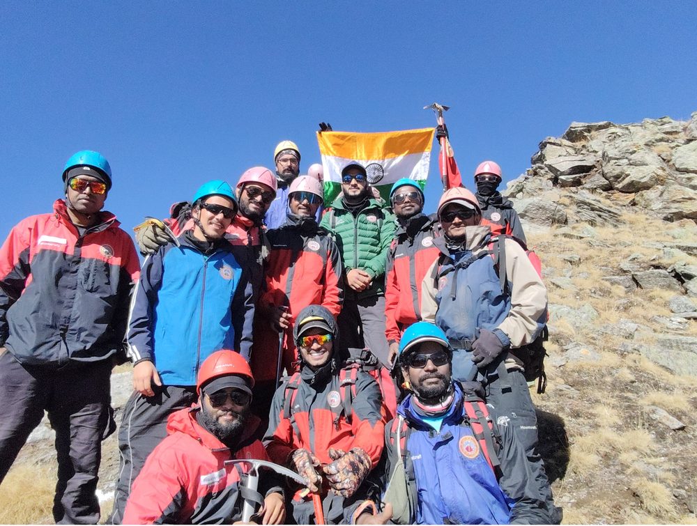 Niku mountaineering during the Basic Mountaineering Course at NIM